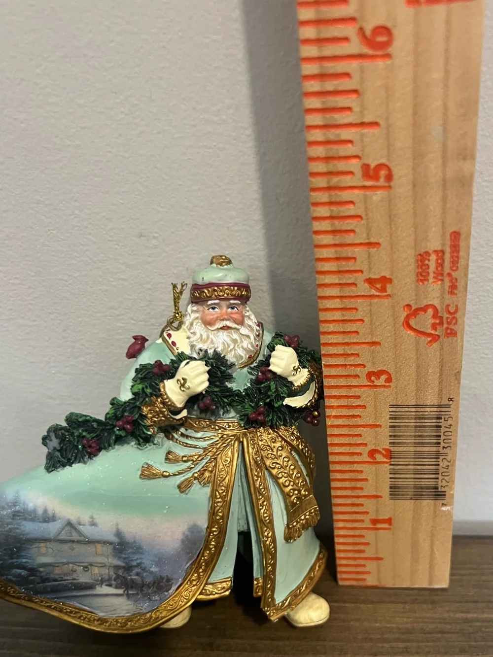 Thomas Kinkade set of 2 old world Santa Christmas ornaments